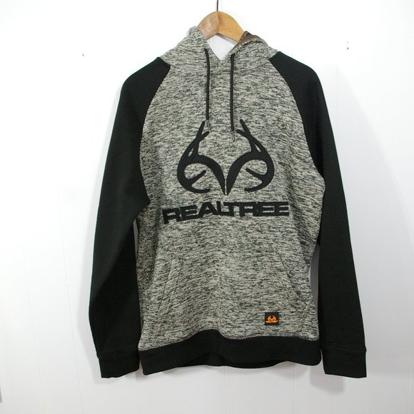 Realtree | Shirts | Realtree Sweater Adult Medium Gray Black Spell Out Logo  Hoodie Outdoor Mens | Poshmark